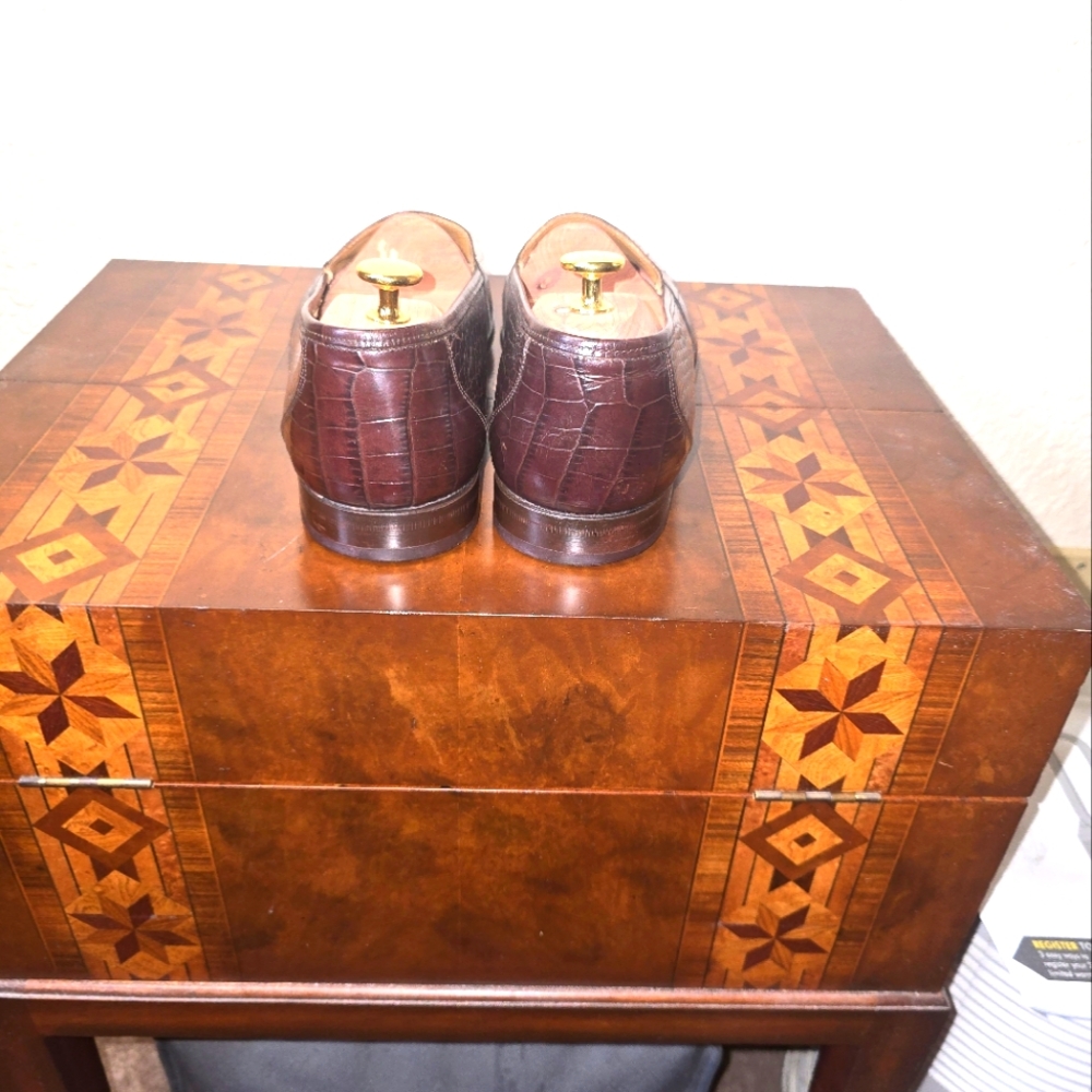 Brown Leather Penny Loafers with Strap - Picture 4 of 6